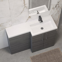 [BFLE511RH716] Bramshall Combination Vanity Unit with Basin & WC, Right Hand, 1100mm x 390mm - Choice of Colour and Handle Finish - Lifestyle 2