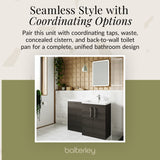 Bathroom Vanity Unit with Basin & WC, Right Hand, 1100mm x 390mm - Choice of Colour