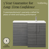 Bathroom Vanity Unit with Basin & WC, Right Hand, 1100mm x 390mm - Choice of Colour