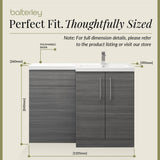 Bathroom Vanity Unit with Basin & WC, Right Hand, 1100mm x 390mm - Choice of Colour