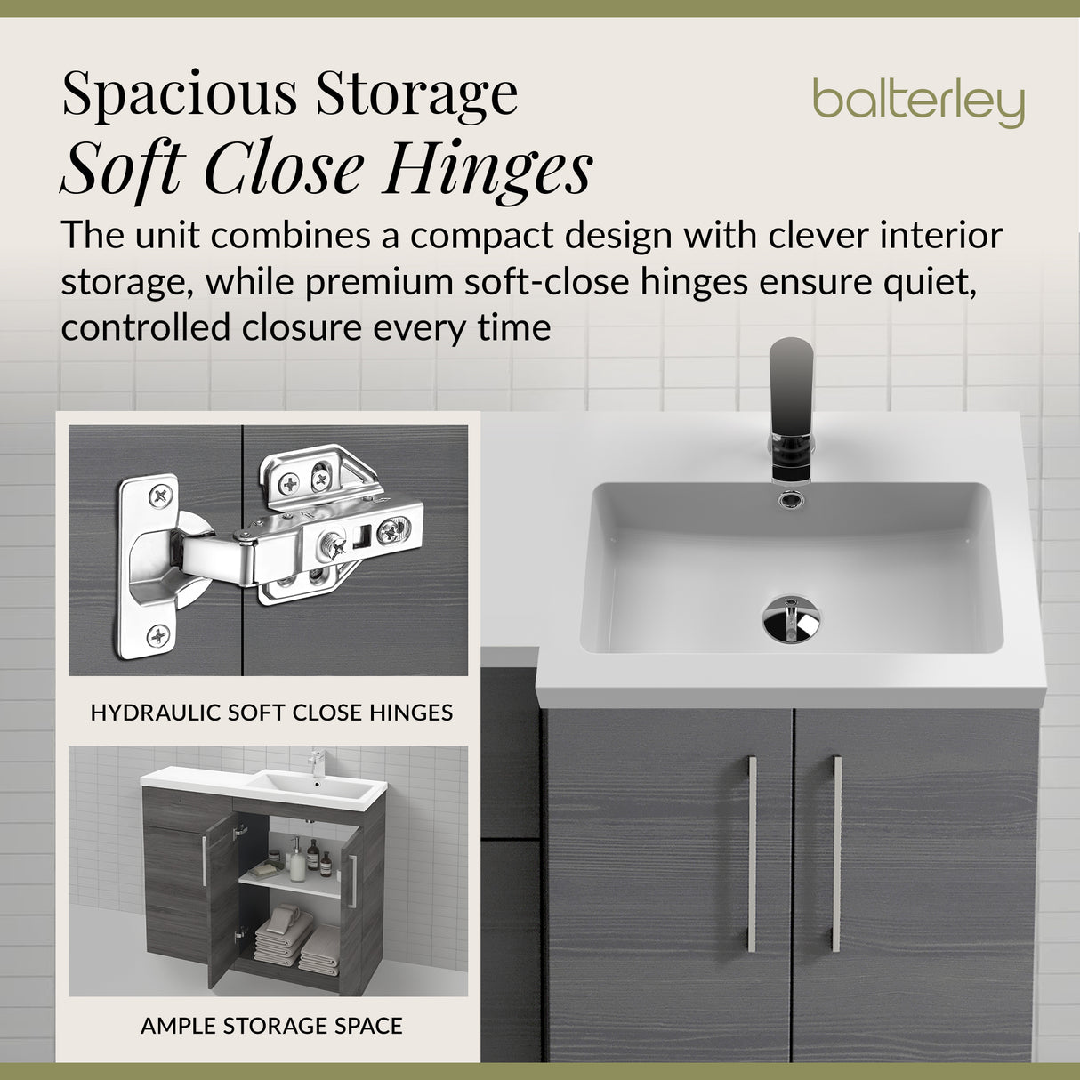 Bathroom Vanity Unit with Basin & WC, Right Hand, 1100mm x 390mm - Choice of Colour