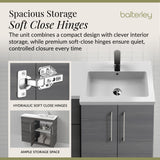 Bathroom Vanity Unit with Basin & WC, Right Hand, 1100mm x 390mm - Choice of Colour