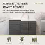 Bathroom Vanity Unit with Basin & WC, Right Hand, 1100mm x 390mm - Choice of Colour