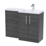 Bramshall Combination Vanity Unit with Basin & WC, Right Hand, 1100mm x 390mm - Choice of Colour and Handle Finish