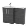 [BFLE513L] Bramshall Contemporary 2 Door Floor Standing Combination Unit with Stone Basin, 1100mm, Choice of Orientation and Colour - Cutout