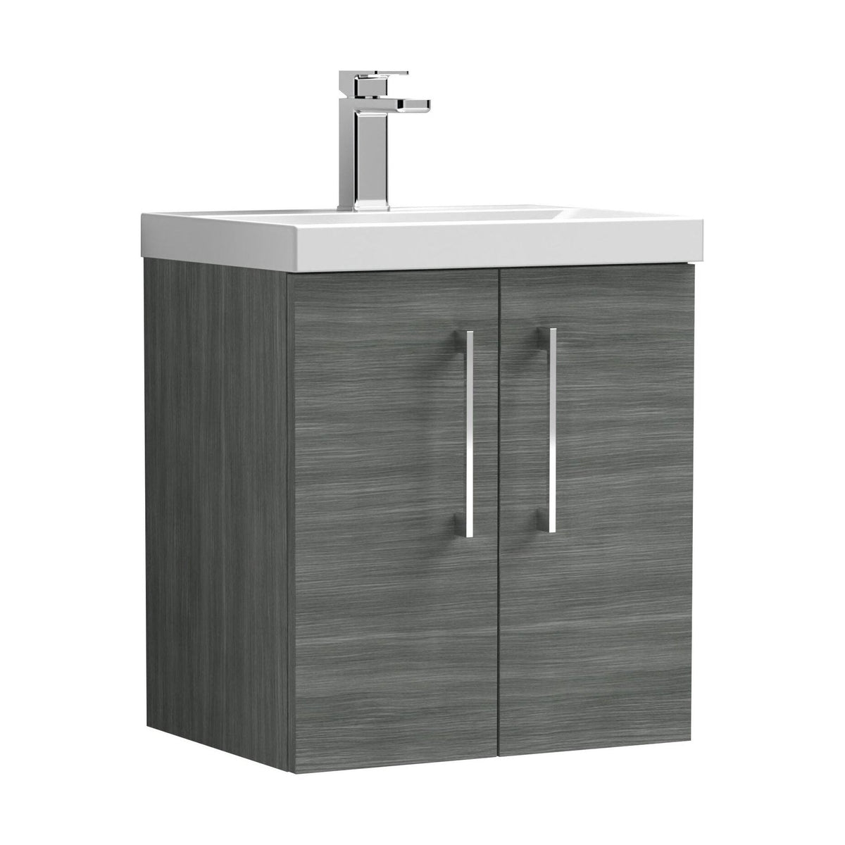 [BFLE521D] Bramshall Contemporary 2 Door Wall Hung Vanity Basin Unit, Choice of Size, Colour and Basin - Cutout
