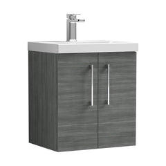 [BFLE521D] Bramshall Contemporary 2 Door Wall Hung Vanity Basin Unit, Choice of Size, Colour and Basin - Cutout