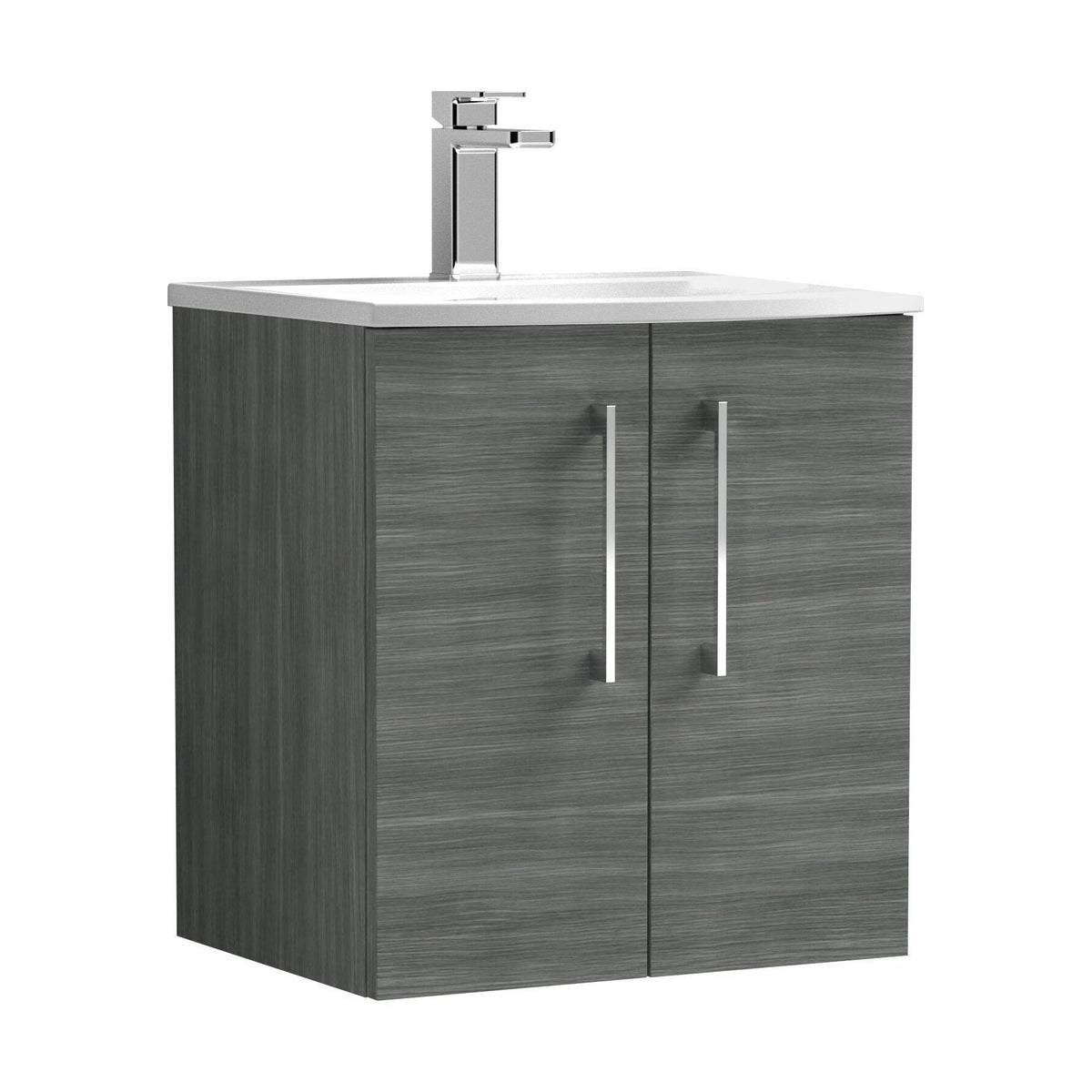 [BFLE521G] Bramshall Contemporary 2 Door Wall Hung Vanity Basin Unit, Choice of Size, Colour and Basin - Cutout