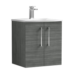 [BFLE521G] Bramshall Contemporary 2 Door Wall Hung Vanity Basin Unit, Choice of Size, Colour and Basin - Cutout