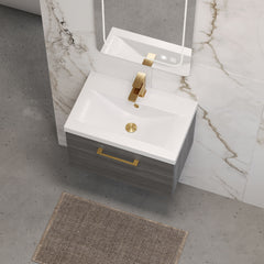 [BFLE522AH017] Bramshall Wall Hung 1 Drawer Vanity Unit with Mid-Edge Ceramic Basin 600mm - Lifestyle 2