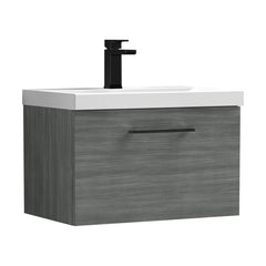 [BFLE522AH018] Bramshall Wall Hung 1 Drawer Vanity Unit with Mid-Edge Ceramic Basin - Choice of Colour, Handle Finish and Size - Cutout