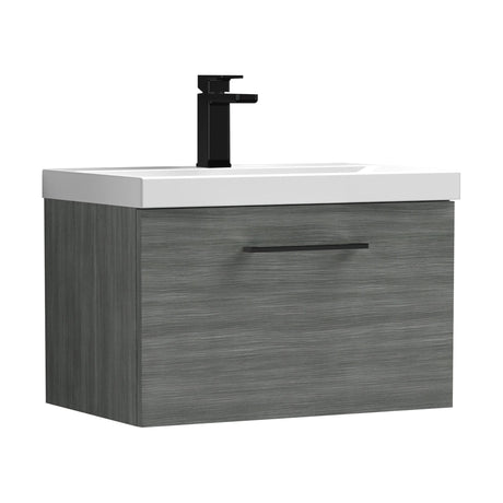 [BFLE522AH018] Bramshall Wall Hung 1 Drawer Vanity Unit with Mid-Edge Ceramic Basin - Choice of Colour, Handle Finish and Size - Cutout