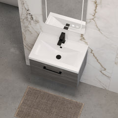 [BFLE522AH018] Bramshall Wall Hung 1 Drawer Vanity Unit with Mid-Edge Ceramic Basin 600mm - Lifestyle 2