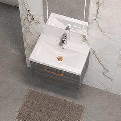 [BFLE522AH019] Bramshall Wall Hung 1 Drawer Vanity Unit with Mid-Edge Ceramic Basin 600mm - Lifestyle 2