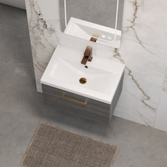 [BFLE522AH1516] Bramshall Wall Hung 1 Drawer Vanity Unit with Mid-Edge Ceramic Basin 600mm - Lifestyle 2