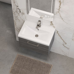[BFLE522AH716] Bramshall Wall Hung 1 Drawer Vanity Unit with Mid-Edge Ceramic Basin 600mm - Lifestyle 2
