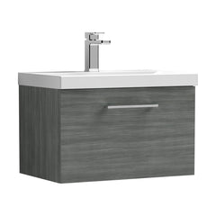 [BFLE522A] Bramshall Wall Hung 1 Drawer Vanity Unit with Mid-Edge Ceramic Basin - Choice of Colour, Handle Finish and Size - Cutout