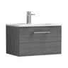 [BFLE522B] Bramshall Contemporary 1 Soft Close Drawer Wall Hung Vanity Unit, Choice of Size/Basin Type/Colour - Cutout