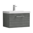 [BFLE522D] Balterley  Contemporary Bathroom Wall Hung 1-Drawer Vanity & Thin-Edge Basin, Anthracite, 600mm - Cutout