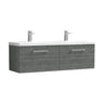 [BFLE522F2] Bramshall Wall Hung 2 Drawer Vanity Basin Unit - 1200mm - Choice of Colour and Basin Type - Cutout