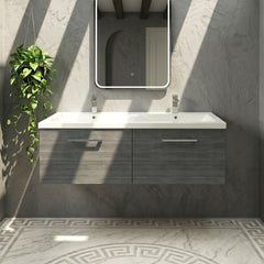 [BFLE522F2] Bramshall Wall Hung 2 Drawer Vanity Basin Unit - 1200mm - Choice of Colour and Basin Type - Silo