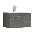 [BFLE522G] Balterley  Modern Bathroom 1 Soft Close Drawer Wall Hung Vanity & Basin, Anthracite, 600mm - Cutout