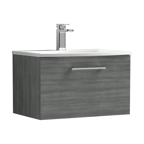 [BFLE522G] Bramshall Contemporary 1 Soft Close Drawer Wall Hung Vanity Unit, Choice of Size/Basin Type/Colour - Cutout