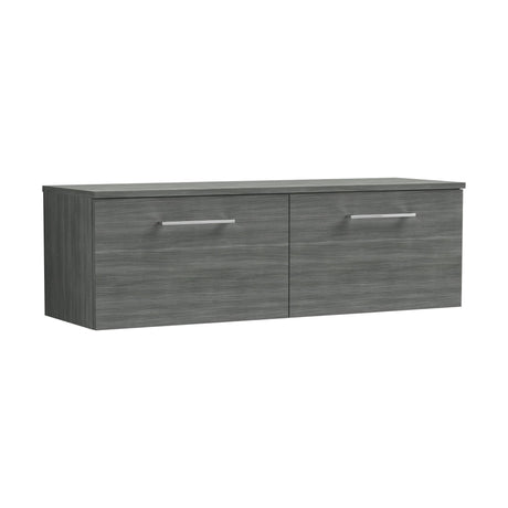 [BFLE522W2] Bramshall 1200mm Wall Hung 2 Drawer Vanity Unit with Worktop, Choice of Colour - Cutout