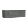 [BFLE522W2] Bramshall 1200mm Wall Hung 2 Drawer Vanity Unit with Worktop, Choice of Colour - Cutout