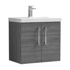 [BFLE523D] Bramshall Contemporary 2 Door Wall Hung Vanity Basin Unit, Choice of Size, Colour and Basin - Cutout