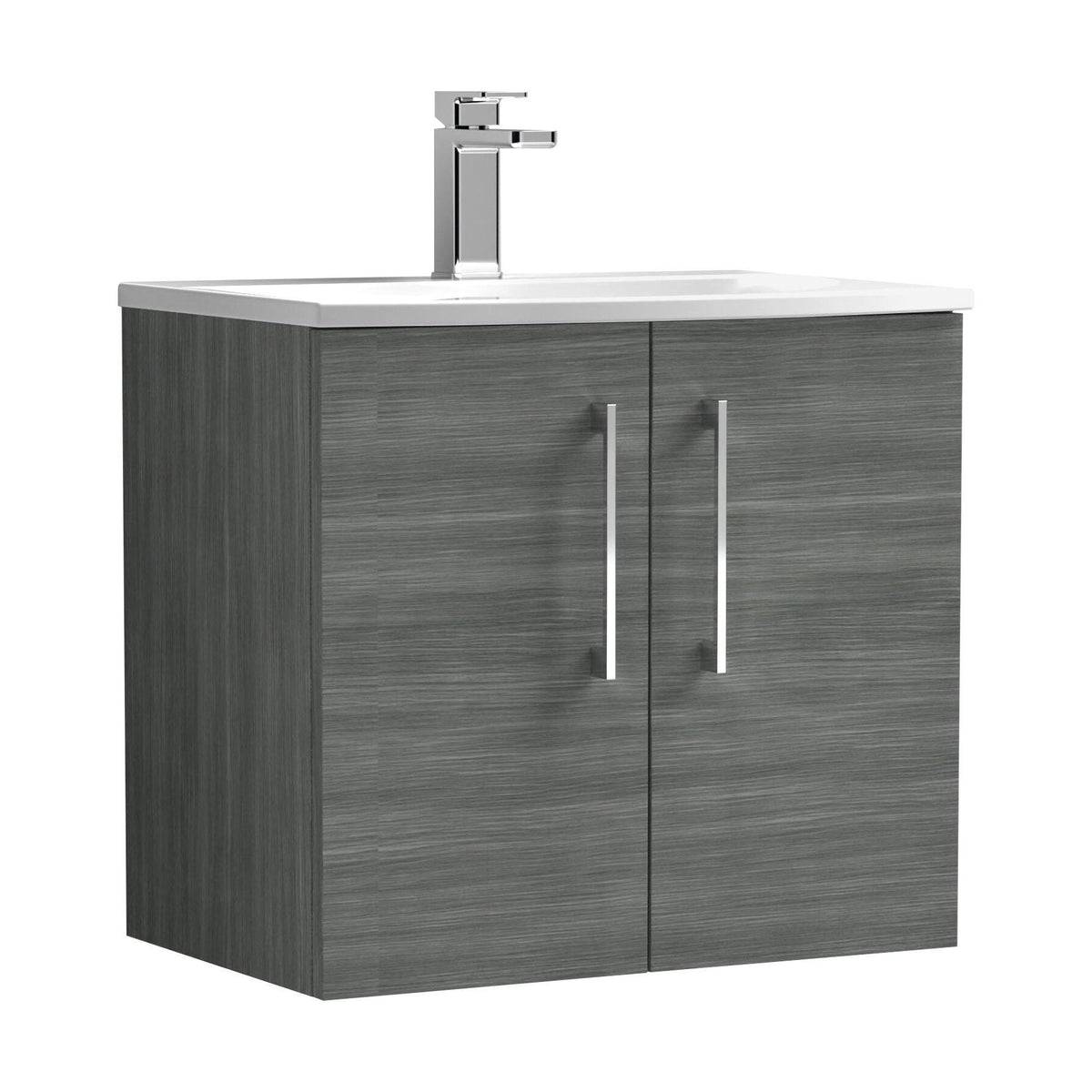 [BFLE523G] Bramshall Contemporary 2 Door Wall Hung Vanity Basin Unit, Choice of Size, Colour and Basin - Cutout