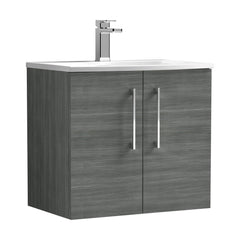 [BFLE523G] Bramshall Contemporary 2 Door Wall Hung Vanity Basin Unit, Choice of Size, Colour and Basin - Cutout