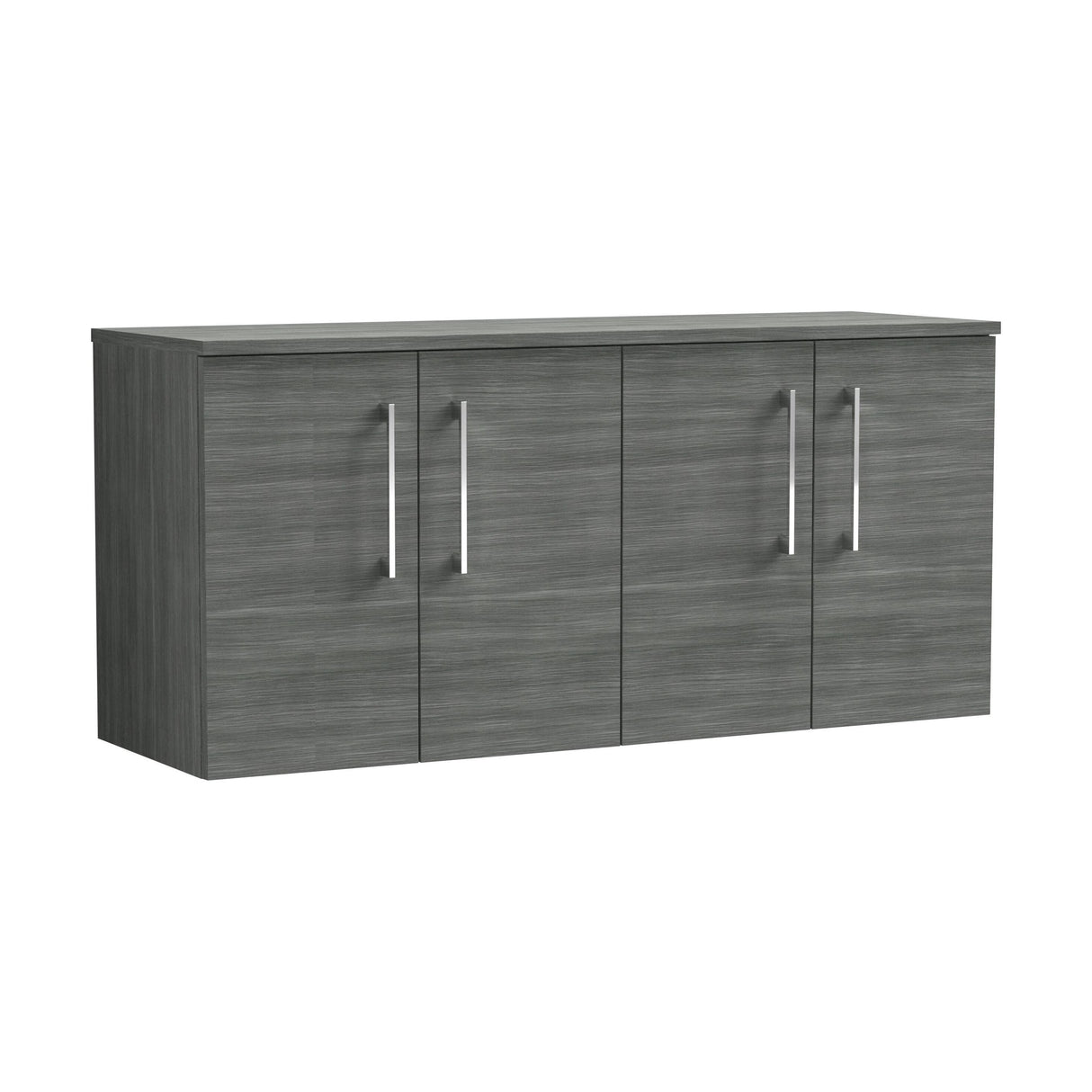 [BFLE523W2] Bramshall Contemporary 4 Door Wall Hung Vanity Unit with Worktop, 1200mm, Choice of Colour - Cutout