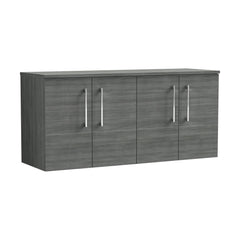 [BFLE523W2] Bramshall Contemporary 4 Door Wall Hung Vanity Unit with Worktop, 1200mm, Choice of Colour - Cutout
