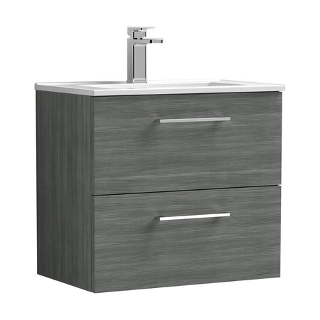 [BFLE524B] Bramshall Contemporary 2 Soft Close Drawer Wall Hung Vanity Unit, Choice of Size/Basin Type/Colour - Cutout