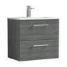 [BFLE524B] Bramshall Contemporary 2 Soft Close Drawer Wall Hung Vanity Unit, Choice of Size/Basin Type/Colour - Cutout