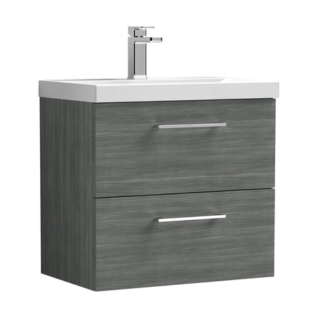 [BFLE524D] Bramshall Contemporary 2 Soft Close Drawer Wall Hung Vanity Unit, Choice of Size/Basin Type/Colour - Cutout