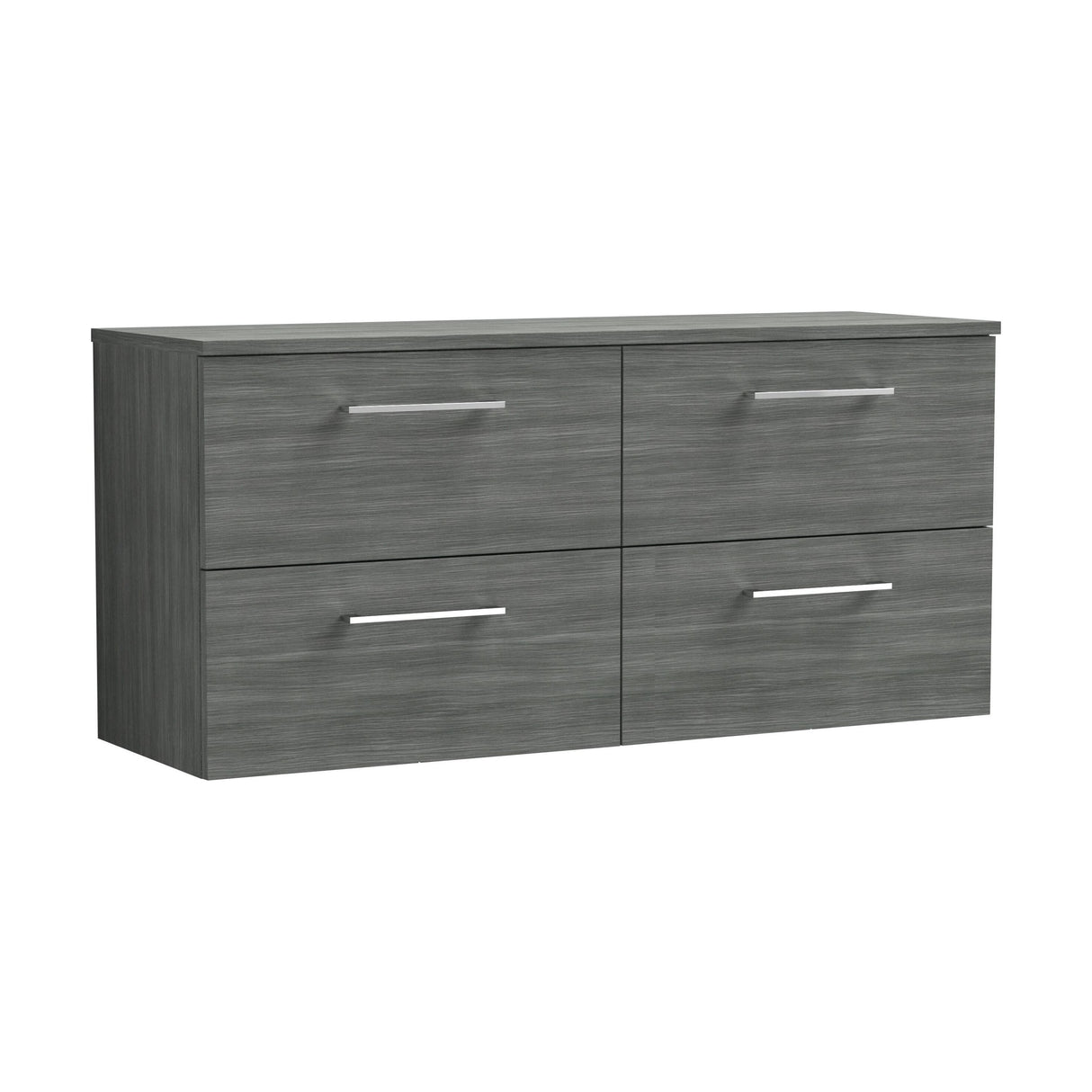 [BFLE524W2] Bramshall Contemporary 4 Drawer Wall Hung Vanity Unit with Worktop, 1200mm, Choice of Colour - Cutout