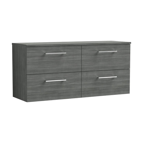 [BFLE524W2] Bramshall Contemporary 4 Drawer Wall Hung Vanity Unit with Worktop, 1200mm, Choice of Colour - Cutout