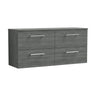 [BFLE524W2] Bramshall Contemporary 4 Drawer Wall Hung Vanity Unit with Worktop, 1200mm, Choice of Colour - Cutout