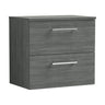 [BFLE524W] Bramshall Contemporary 2 Soft Close Drawer Wall Hung Vanity Unit with Worktop, Choice of Size and Colour - Cutout