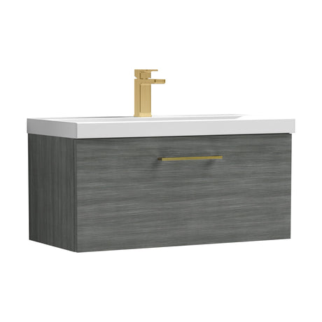 [BFLE525AH017] Bramshall Wall Hung 1 Drawer Vanity Unit with Mid-Edge Ceramic Basin - Choice of Colour, Handle Finish and Size - Cutout