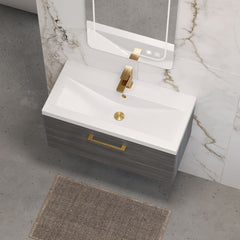 [BFLE525AH017] Bramshall Wall Hung 1 Drawer Vanity Unit with Mid-Edge Ceramic Basin 800mm - Lifestyle 2