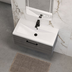[BFLE525AH018] Bramshall Wall Hung 1 Drawer Vanity Unit with Mid-Edge Ceramic Basin 800mm - Lifestyle 2