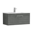 [BFLE525B] Balterley  Contemporary Bathroom 1 Soft Close Drawer & Minimalist Wall Hung Vanity Unit Basin, Anthracite Woodgrain, 800mm - Cutout