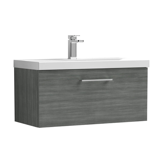 [BFLE525D] Balterley  Contemporary Bathroom Wall Hung 1-Drawer Vanity & Thin-Edge Basin, Anthracite, 800mm - Cutout