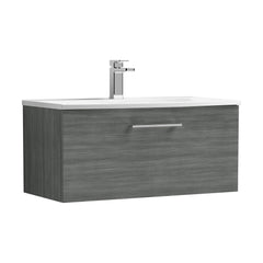 [BFLE525G] Balterley  Modern Bathroom 1 Soft Close Drawer Wall Hung Vanity & Basin, Anthracite, 800mm - Cutout
