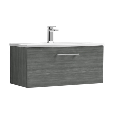 [BFLE525G] Bramshall Contemporary 1 Soft Close Drawer Wall Hung Vanity Unit, Choice of Size/Basin Type/Colour - Cutout