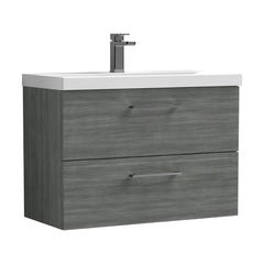 [BFLE526AH716] Bramshall Wall Hung 2 Drawer Vanity Unit with Mid-Edge Ceramic Basin - Choice of Colour, Handle Finish and Size - Cutout