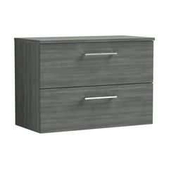 [BFLE526W] Bramshall Contemporary 2 Soft Close Drawer Wall Hung Vanity Unit with Worktop, Choice of Size and Colour - Cutout